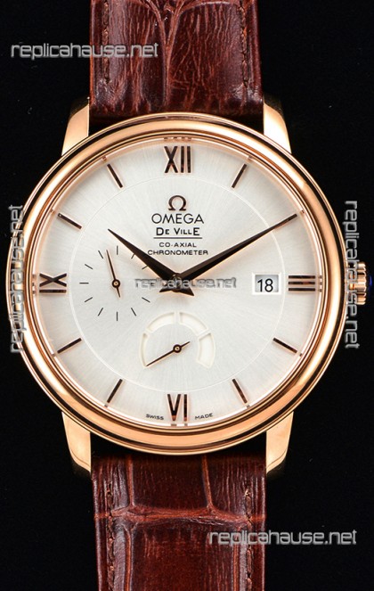 Omega Co-Axial Prestige Power Reserve Swiss Pink Gold Watch 