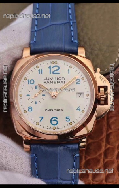Panerai Luminor DUE PAM756 Edition 1:1 Mirror Swiss Replica Watch in Rose Gold Casing 42MM