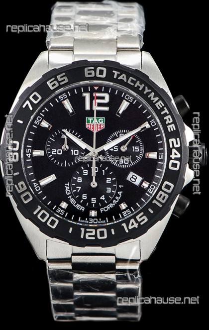 Tag Heuer Formula 1 Chronograph Swiss Quartz Replica Watch Black Dial 