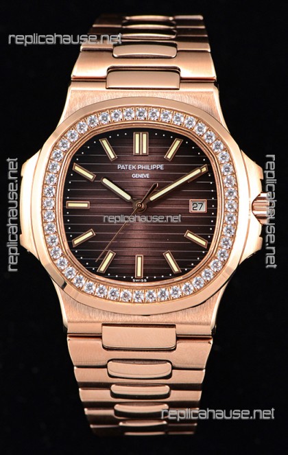 Patek Philippe Nautilus 5711/1R 1:1 Mirror Watch Rounded Diamonds Bezel