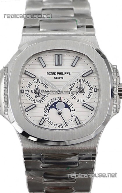 Patek Philippe Nautilus 5740 Perpetual Calendar Stainless Steel White Dial Swiss Replica Watch 