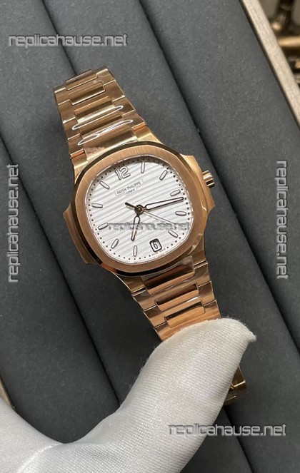 Patek Philippe Nautilus 7118/1200R-001 35MM 1:1 Mirror Swiss Replica Watch in White Dial