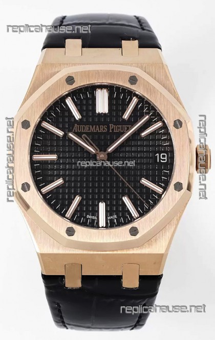Audemars Piguet Royal Oak 15510 50th Anniversary 41MM Black Dial Rose Gold 41MM 1:1 Mirror Replica
