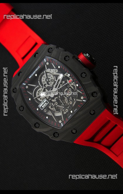 Richard Mille RM35-2 Rafael Nadal Forged Carbon Case with Red Strap