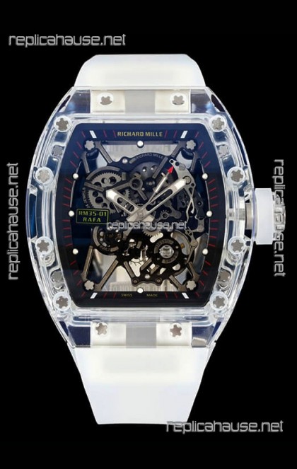 Richard Mille RM35-01 Transparent Sapphires Casing with Genuine Tourbillon Super Clone Watch