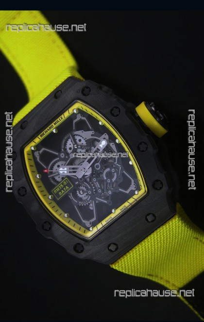 Richard Mille RM35-01 Rafael Nadal Edition Swiss Replica Watch Yellow Nylon Strap
