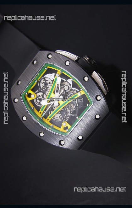 Richard Mille RM061 Ceramic Case Swiss Yellow/Green Bezel Replica Watch