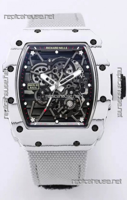 Richard Mille RM35-01 Rafael Nadal Carbon Fiber Casing with Genuine Tourbillon Super Clone Watch