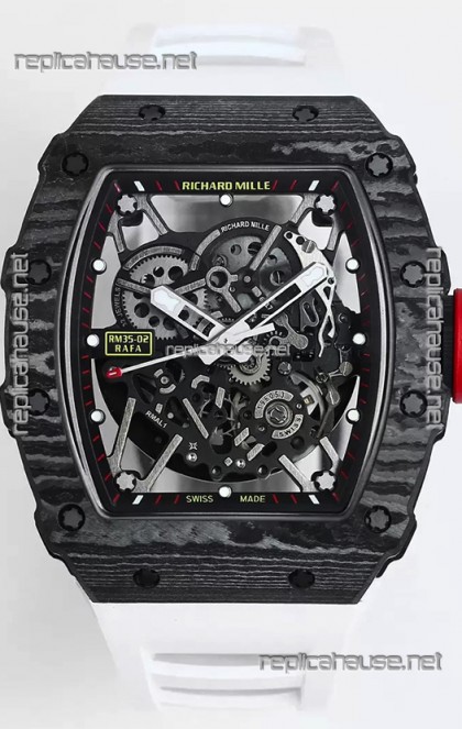 Richard Mille RM35-02 Rafael Nadal Carbon Fiber Casing with Genuine Tourbillon Super Clone Watch