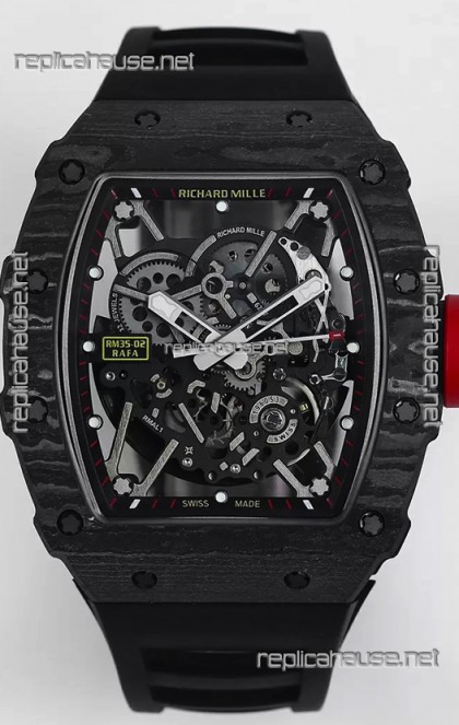 Richard Mille RM35-02 Rafael Nadal Carbon Fiber Casing with Genuine Tourbillon Super Clone Watch