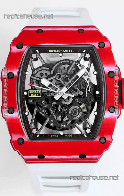 Richard Mille RM35-02 Rafael Nadal Carbon Fiber Casing with Genuine Tourbillon Super Clone Watch