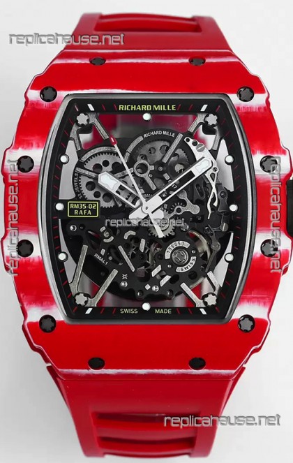 Richard Mille RM35-02 Rafael Nadal Carbon Fiber Casing with Genuine Tourbillon Super Clone Watch