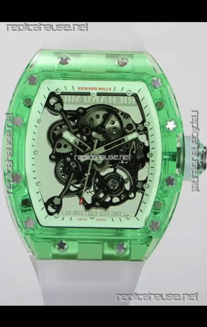 Richard Mille RM055 Transparent Sapphires Casing with Genuine Tourbillon Super Clone Watch