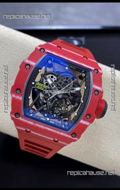 Richard Mille RM35-02 Rafael Nadal Red Carbon Fiber Casing with Genuine Tourbillon Super Clone Watch
