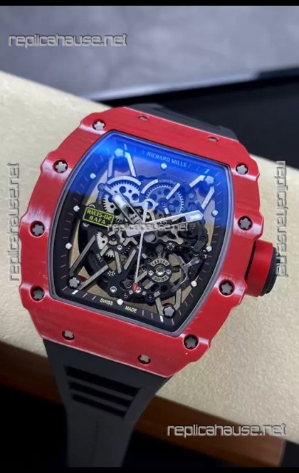 Richard Mille RM35-02 Rafael Nadal Red Carbon Fiber Casing with Genuine Tourbillon Super Clone Watch