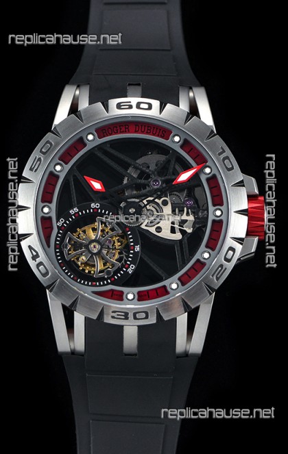 Roger Dubuis Excalibur Spider Flying Tourbillon Skeleton Titanium Casing 1:1 Mirror Swiss Watch