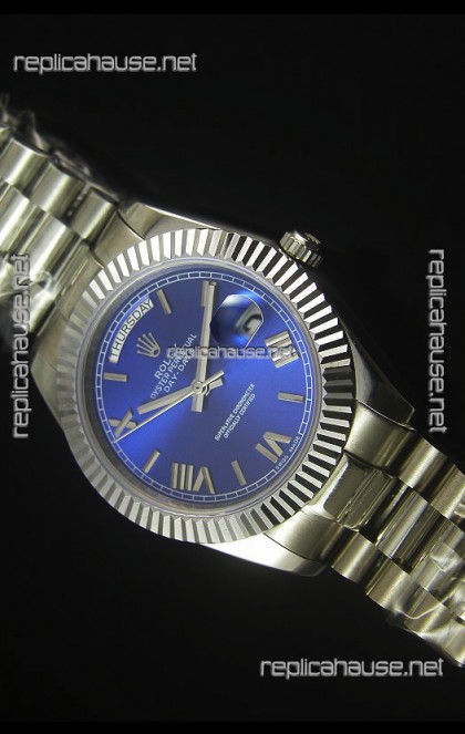 Rolex Day Date Dark Blue Dial Replica Watch 40MM - 3255 Swiss Movement