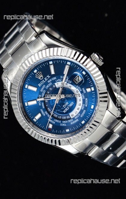 Rolex SkyDweller Swiss Watch in Steel Case - DIW Edition Blue Dial 