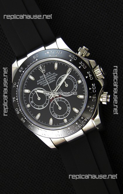 Rolex Cosmograph Daytona Black Dial Original Cal.4130 Movement - Ultimate 904L Steel Watch
