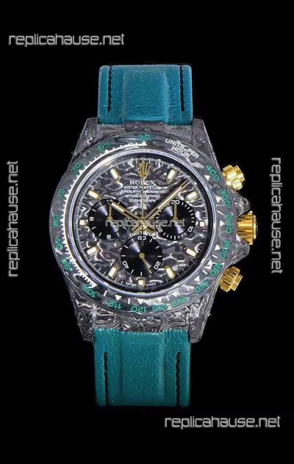 Rolex Daytona DiW Forged Cabon Casing 1:1 Mirror Replica Black Carbon Dial