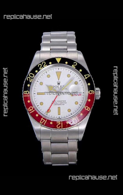 Rolex GMT Master ALBINO Edition Vintage Swiss Watch in White Dial