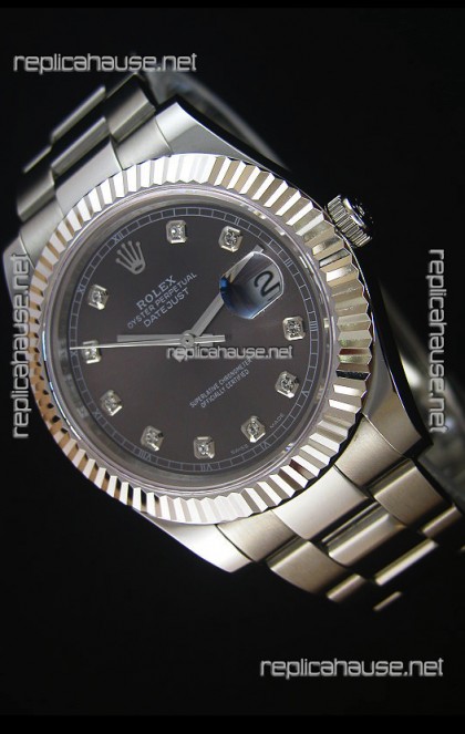 Rolex Datejust Japanese Replica Watch - Grey Dial in 41MM with Oyster Strap