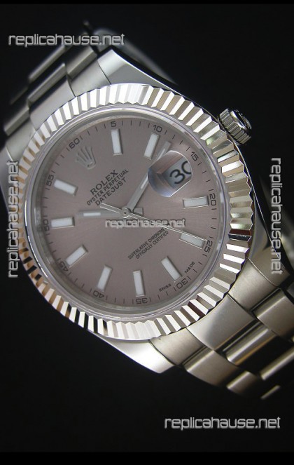 Rolex Datejust Japanese Replica Watch - Grey Dial in 41MM with Oyster Strap