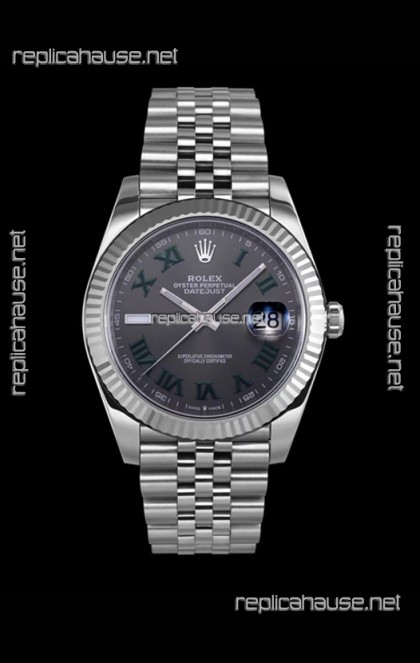 Rolex Datejust Wimbledon Edition Japanese Replica Watch - Grey Dial in 41MM 