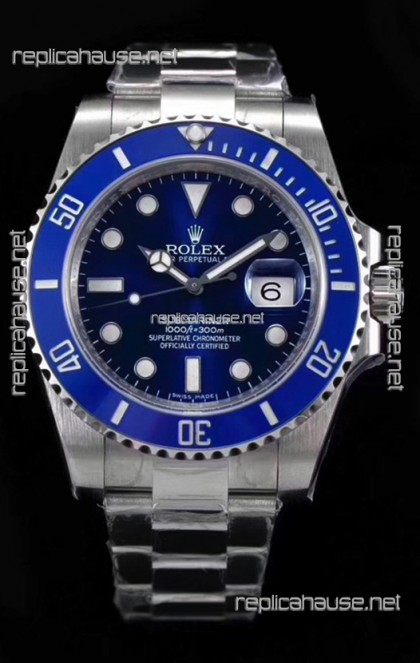 Rolex Submariner Japanese Replica Watch - Ceramic Bezel in Blue Dial/Bezel