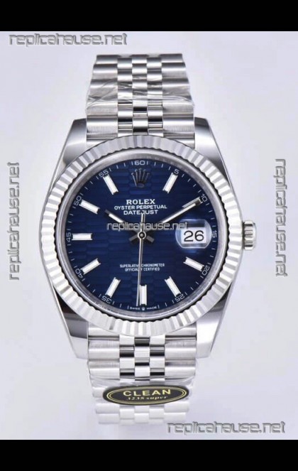 Rolex Datejust Cal.3235 Movement 1:1 Mirror Replica 904L Steel 41MM - Blue Fluted Motif Dial