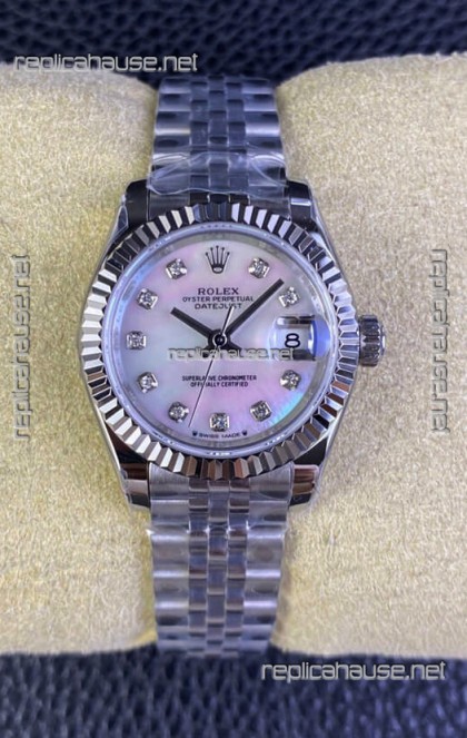 Rolex Datejust 28MM Swiss Watch in 904L Pearl Dial - 1:1 Mirror Replica  
