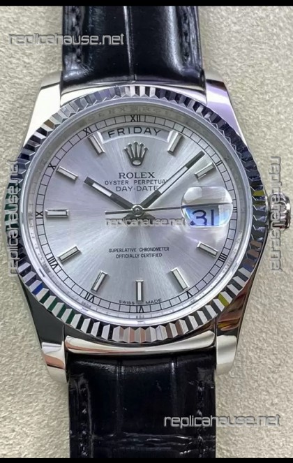 Rolex Day Date 904L Steel Casing Watch in Steel Dial 36MM - 1:1 Mirror Quality 