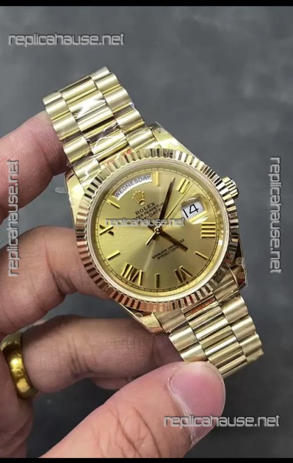 Rolex Day Date Presidential 18K Rose Gold Watch 40MM - Gold Dial 1:1 Mirror Quality
