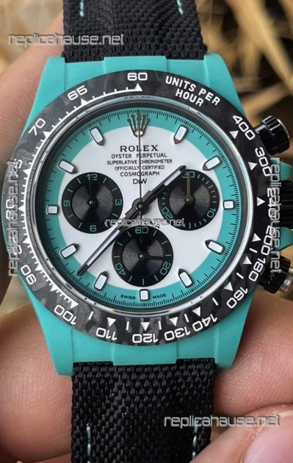 Rolex Cosmograph Daytona DiW CELESTE INVERT Edition Carbon Fiber Watch - Cal.4130 Movement