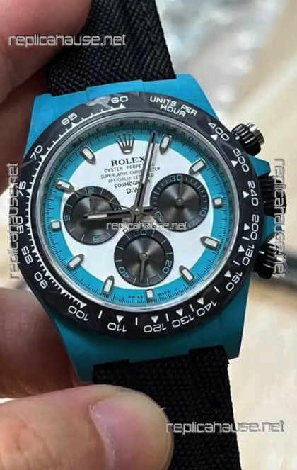 Rolex Cosmograph Daytona DiW CELESTE INVERT Edition Carbon Fiber Watch - Cal.4130 Movement 