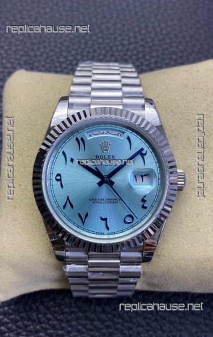 Rolex Day Date Presidential 904L Steel 36MM - Ice Blue Arabic Numerals 1:1 Mirror Quality Watch