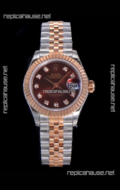 Rolex Datejust Ladies Swiss Watch in 904L Steel Casing - Swiss ETA Movement 1:1 Mirror Replica