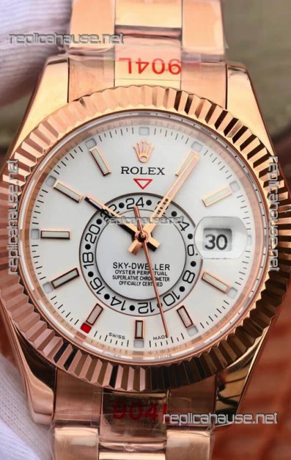 Rolex Sky-Dweller Everose Gold Oyster 42MM 1:1 Mirror Replica Watch 