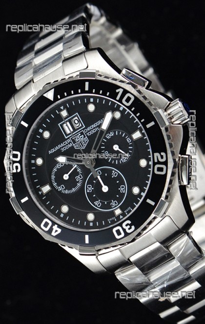 Tag Heuer Aquaracer Chronograph Swiss Quartz Black Dial Watch 