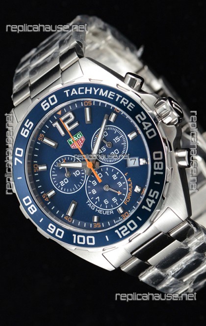 Tag Heuer Formula 1 Chronograph Swiss Quartz Replica Watch Blue Dial 