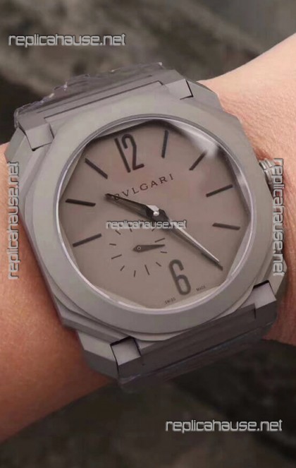 Bvlgari Octo Finissmo Edition 1:1 Mirror Replica Sandblasted Ceramic Casing and Strap 