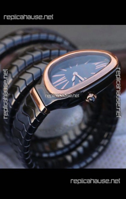 Bvlgari Serpenti Edition Black Ceramic Replica Watch in 1:1 Mirror Quality 