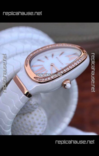 Bvlgari Serpenti Edition White Ceramic Replica Watch in 1:1 Mirror Quality 