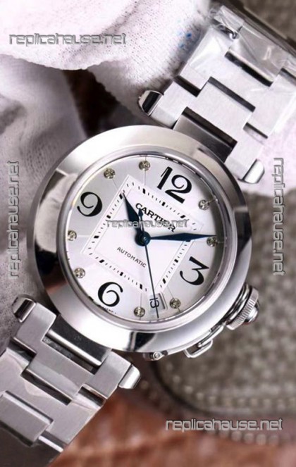 Pasha De Cartier 1:1 Mirror Quality Automatic Swiss Replica Watch 32MM - Steel Dial