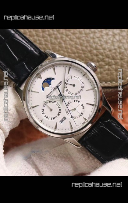 Jaeger LeCoultre Master Ultra-Thin Perpetual Calendar White Dial Swiss Replica Watch 