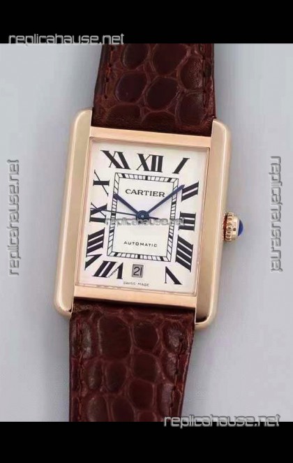 Cartier Tank Solo Swiss Automatic Watch in Rose Gold Plating 31MM Wide 