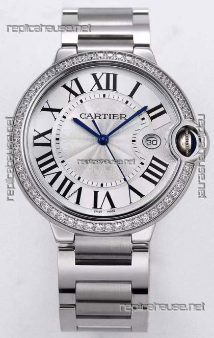 Ballon De Cartier Automatic 1:1 Mirror Swiss Replica Watch in 904L Steel Casing - 36MM