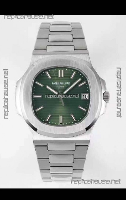 Patek Philippe Nautilus 5711/1A-014 1:1 Mirror Swiss Replica Watch in Green Dial 904L Steel 