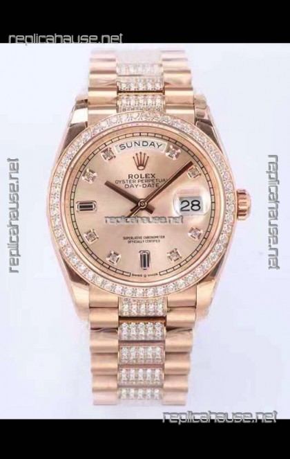 Rolex Day Date Presidential Rose Gold Watch 36MM - Rose Gold Dial 1:1 Mirror Quality Watch