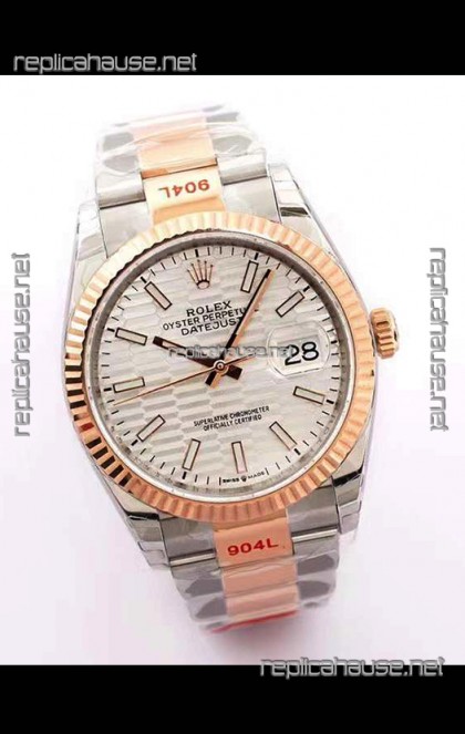 Rolex Datejust Fluted-Motif Dial 41MM Cal.3135 Movement Swiss Replica Watch in 904L Two Tone Casing